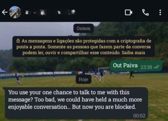 Imagem colorida da mensagem do torcedor para John Textor - Metrópoles