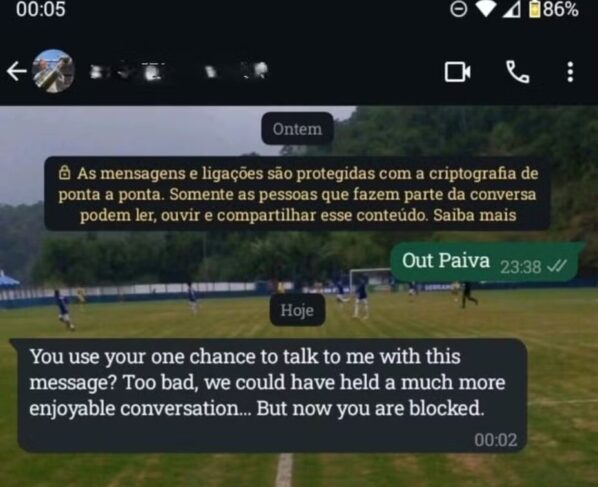Imagem colorida da mensagem do torcedor para John Textor - Metrópoles