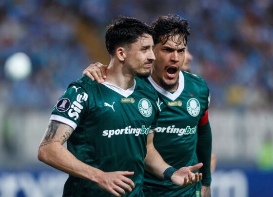 Foto colorida de Piquerez e Gomez, do Palmeiras - Metrópoles