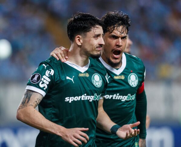 Foto colorida de Piquerez e Gomez, do Palmeiras - Metrópoles