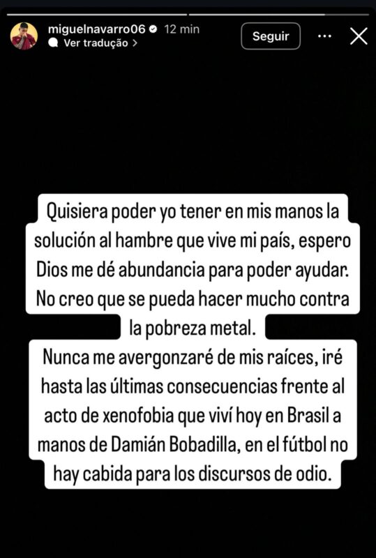 Imahem colorida do post de Miguel Navarro - Metrópoles