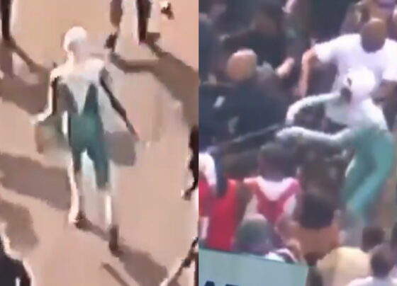 Imagem colorida, Super-herói "Gelado" derruba PM durante soltura de Mc Poze. Veja Vídeo - Metrópoles